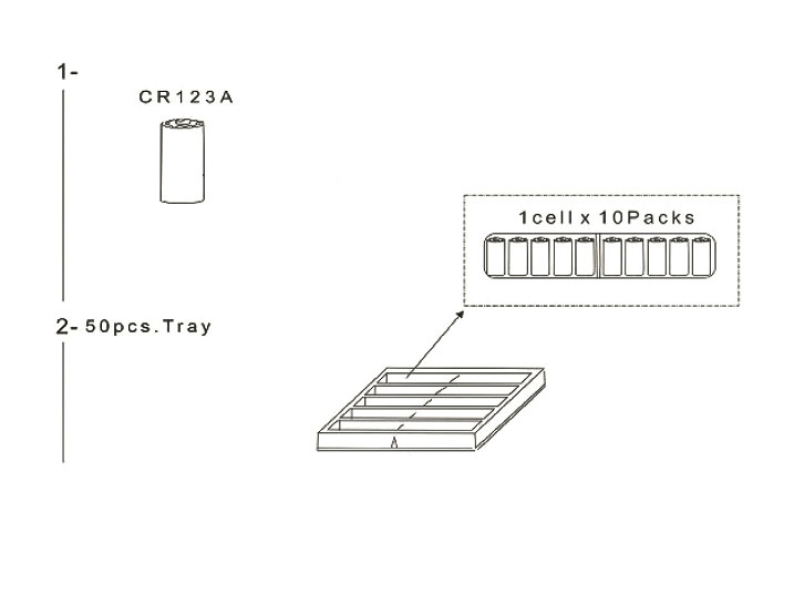 Батарейка CR123A GMB 3.0V 1700mAh Лот 50 шт